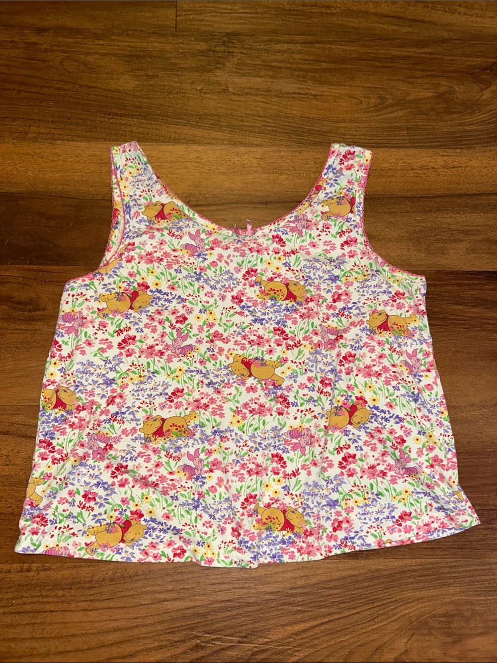 Vintage Winnie The Pooh Piglet Floral Sleep Tank Top Cropped L